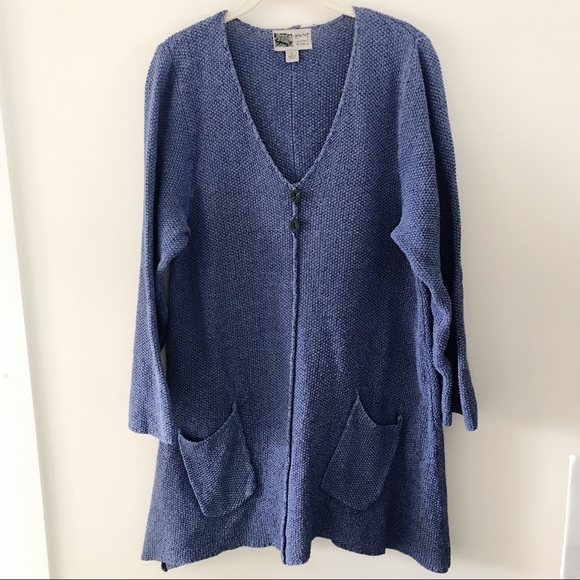 Habitat Sweaters - Habitat Knit Tunic Sweater Sz L V Neck Purple